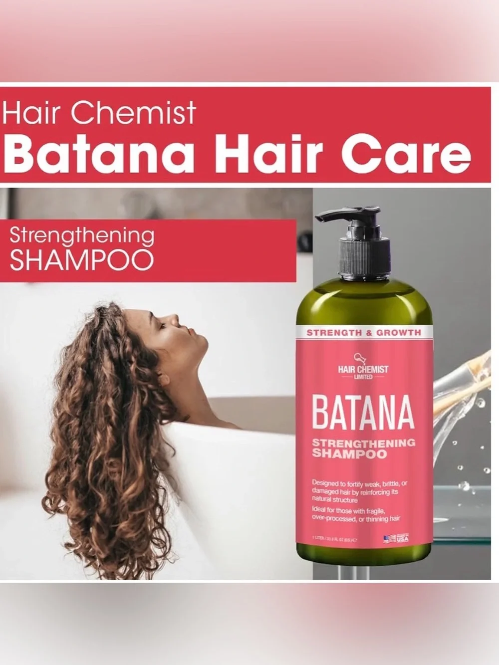 Hair Chemist Batana Strengthening Shampoo& Conditioner plus Oil Set -NEW IN BOX